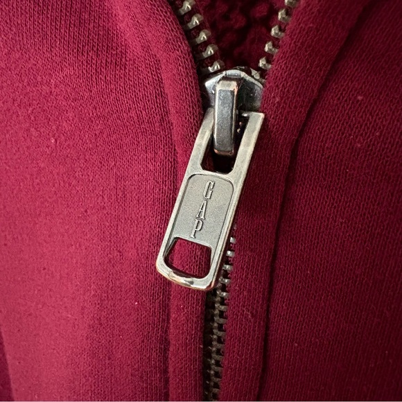 Gap Maroon Sherpa Lined Zip Hoodie Men’s L - Cozy Fleece EUC - Winter Must! - Picture 4 of 10